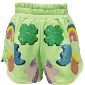 Queen of Sparkles Green Sequin Shorts